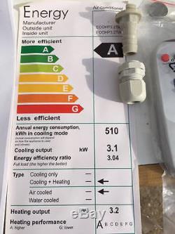 10,500 Btu Eco Air Conditioning Conditioner Thru Wall Unit Heat / Cool, Plug In