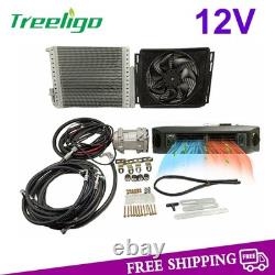 12V Dual Cool&Heat Under Dash Air Conditioner Electric Universal Car A/C Set Kit