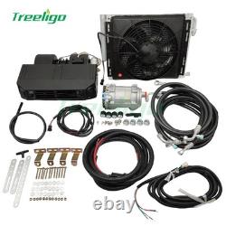 12V Electric Dual Cool&Heat Under Dash Air Conditioner Universal Car A/C Set Kit