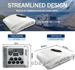 12V RV Air Conditioner Kit Heat & Cool Rooftop Electric AC Unit For Camper Truck