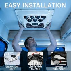 12V RV Air Conditioner Kit Heat & Cool Rooftop Electric AC Unit For Camper Truck