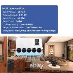 12V Truck RV Air Conditioner Split AC Unit Kit Fit Car Cab Bus Caravan 12000 BTU