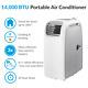 14000BTU Portable Air Conditioner Mobile Air Conditioning Unit with Heat Pump