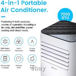 7000 BTU Air Conditioner Portable Conditioning Unit Cooler Class A with Remote