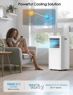Air Conditioning Unit, 9000 BTU Portable Air Conditioner with 4 IN 1 Cool- Dry