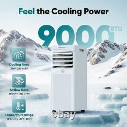 Air Conditioning Unit 9000 BTU Portable Air Conditioner with 4 In 1 Cooling &
