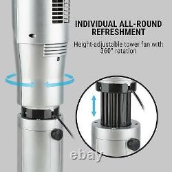 Air Fan Portable Conditioning Tower 360 Oscillating Remote Ioniser 50W Silver