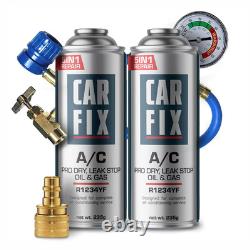CarFix 5in1 2x Air Conditioning Filling Gas R1234yf + Hose + YF Adapter UK Stock