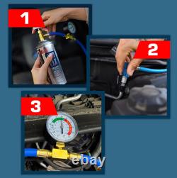 CarFix 5in1 2x Air Conditioning Filling Gas R1234yf + Hose + YF Adapter UK Stock