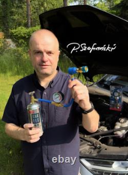 CarFix 5in1 2x Air Conditioning Filling Gas R1234yf + Hose + YF Adapter UK Stock