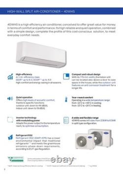 Carrier Air Conditioning System 2.5kwith8,500BTU Wall Mounted Heat Pump R32