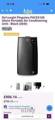 De'Longhi Pinguino Pac Ex120 Silent Portable Air Conditioning Black
