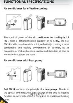 FRAL Super Cool 3-in-1 Air Conditioning Unit Conditioner Heat Pump Dehumidifier