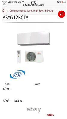 Fujitsu ASYG12kpca Wall Mounted Air Conditioning Unit ECO Range White