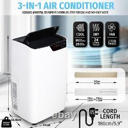 Portable Air Conditioner 9000 BTU, Dehumidifier 24L/D Cooling LED Remote Control