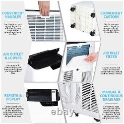 Portable Air Conditioner 9000 BTU, Dehumidifier 24L/D Cooling LED Remote Control