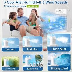Portable Air Conditioner Cooling Fan, 1100ML Air Conditioning Unit with 3 Wind S