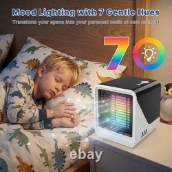 Portable Air Conditioner, Mini Air Conditioning Unit With 3 Speeds 7 Colors, 3 I