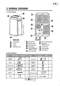 Portable Air Conditioning Unit 12000 btu (3.5KW) Cooling Only