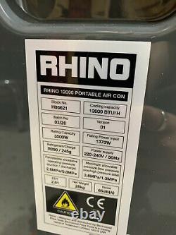 Rhino AC12000 Portable Air Con Conditioning Unit 3in1 240V Cooling Dehumidifier
