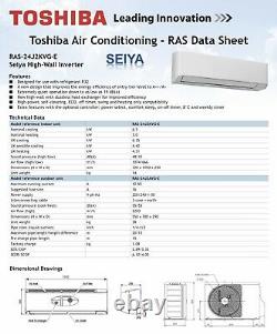 Toshiba air conditioning unit 7kw With Installation Kit