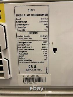 Used portable air conditioning unit 3in1 9000btu