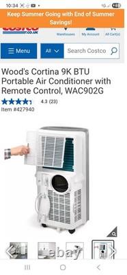 Woods Cortina 9K BTU Portable Air Conditioning Unit & Remote, WAC902G 5178-1-AE